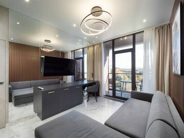 Фото номера Апартаменты Luxe Family с балконом Апарт-отели Апарт-отель МЕТРОПОЛЬ г. Сочи 7