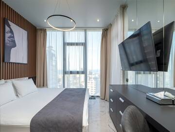 Фото номера Апартаменты Luxe (2 спальни) с балконом Апарт-отели Апарт-отель МЕТРОПОЛЬ г. Сочи 11